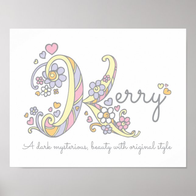 K monogram art Kerry girls name meint poster (Vorne)