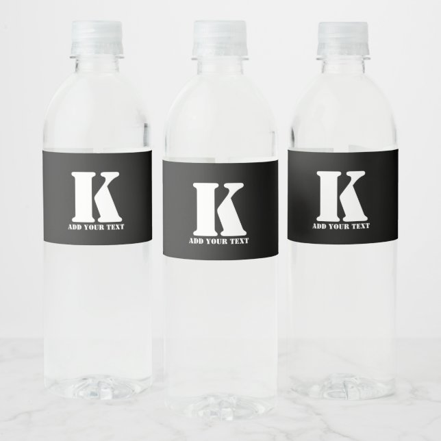 K Monogram Classic Trendy Custom Wedding Templa (Flaschen)