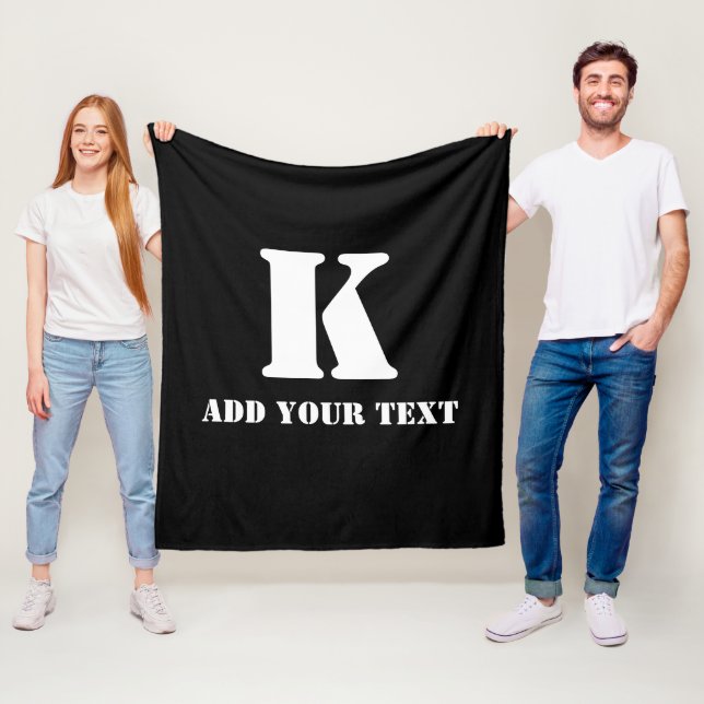 K Monogram Classic Trendy Custom Wedding Templa Fleecedecke (Beispiel)
