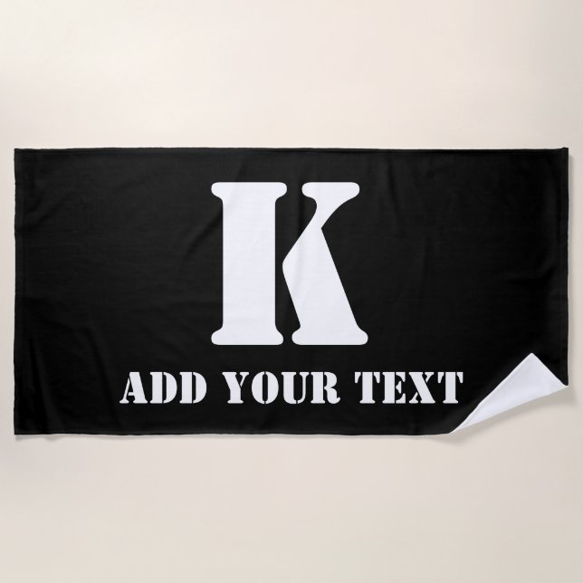 K Monogram Classic Trendy Custom Wedding Templa Strandtuch (Vorderseite)