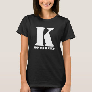 K Monogram Classic Trendy Custom Wedding Templa T-Shirt