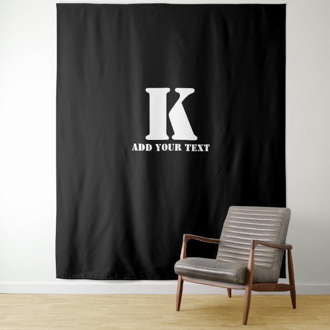 K Monogram Classic Trendy Custom Wedding Templa Wandteppich (Beispiel)