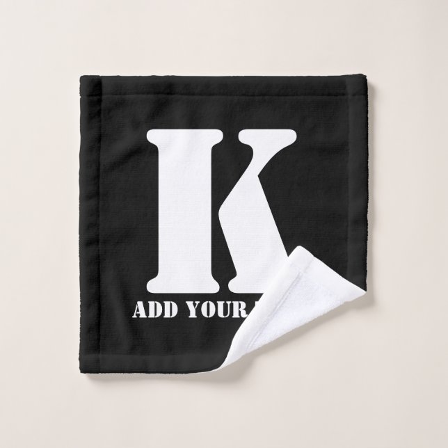 K Monogram Classic Trendy Custom Wedding Templa Waschlappen (Waschlappen)