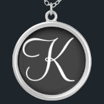 K Monogram Custom Pendant Necklace Versilberte Kette<br><div class="desc">K Monogram Custom Pendant Necklace.</div>