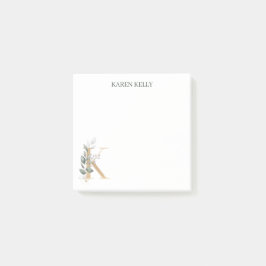 K Monogram Floral Notes Post-it Klebezettel