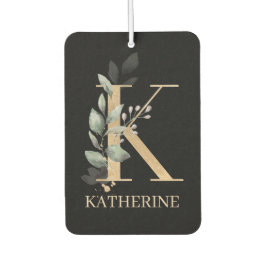 K Monogram Floral Personalisiert Autolufterfrischer