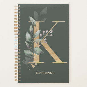 K Monogram Floral Personalisiert Plane Planer