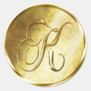 K Monogram Imitate Gold Umschlag Aufkleber Sticker