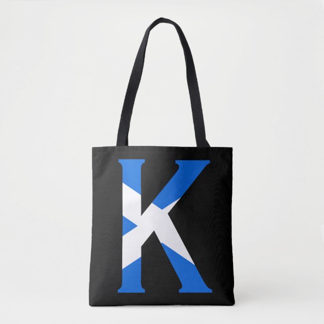 K Monogram overlaid on Scottish Flag stcnt Tasche (Vorderseite)