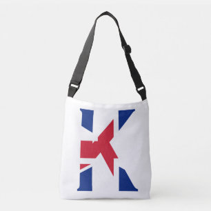 K Monogram overlaid on Union Jack Flag cbbcnt Tragetaschen Mit Langen Trägern