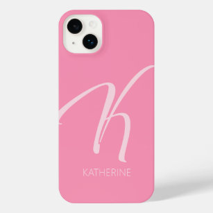 K Monogram Personalisiert Pink iPhone Case iPhone 14 Plus Hülle