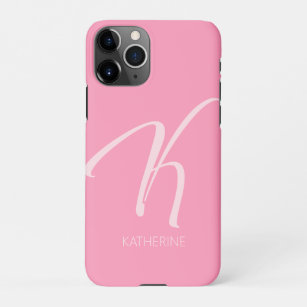 K Monogram Personalisiert Pink iPhone Case iPhone 11Pro Hülle