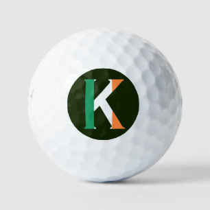 K Monogram überlagert auf irischer Flagge sein6 gb Golfball