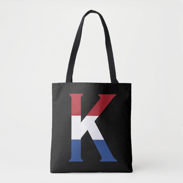 K Monogram überlagert sich auf der NLD-Flagge auf  Tasche (Vorderseite)