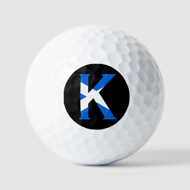 K Monogram überlagert sich auf der schottischen Fl Golfball (Vorderseite)