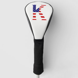 K Monogram überlagert sich auf US-Flaggendokumenta Golf Headcover