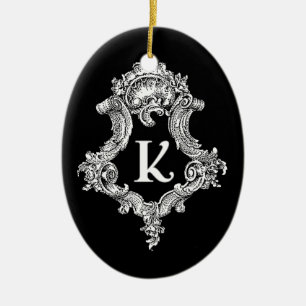 K Monogramm-Initiale Keramikornament