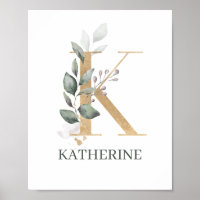 K Monogramm Personalisiertes Faltblatt
