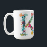 K Monogramm-Tasse, Initial, Botanisch Kaffeetasse<br><div class="desc">Initiale Tasse des Buchstaben K.</div>