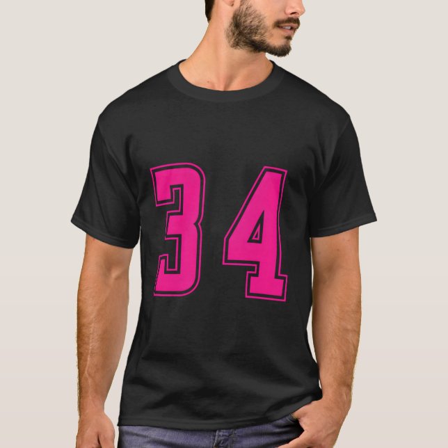 K Nummer 34 Team Junior Sports Numbered Uniform T-Shirt (Vorderseite)