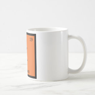 K - Orangen-Frucht-Chemie-Periodensystem-Symbol Kaffeetasse
