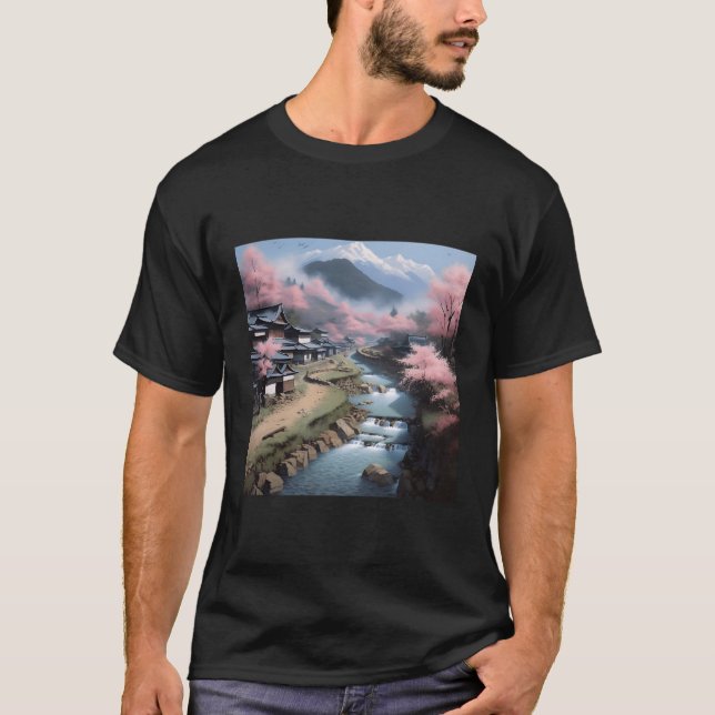 K Petal Wonder Idyllisch Japanisch Cherry Blossom  T-Shirt (Vorderseite)