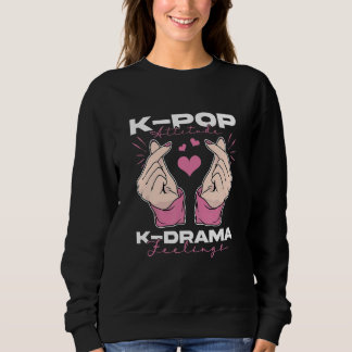 K Pop Attitüde K Drama Gefühle Fingerherzen Kore Sweatshirt