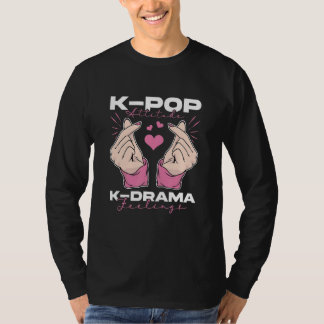 K Pop Attitüde K Drama Gefühle Fingerherzen Kore T-Shirt