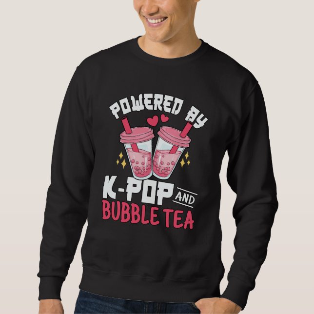 K Pop Bubble Tea Boba Korean Pink K Pop Music Sweatshirt (Vorderseite)