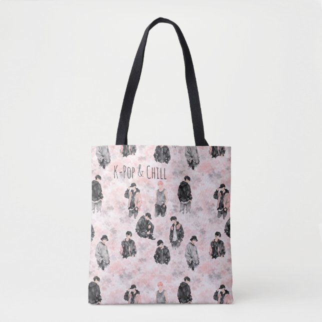 K-Pop & Chill Aesthetic Silhouette Minimalist  Tasche (Vorderseite)