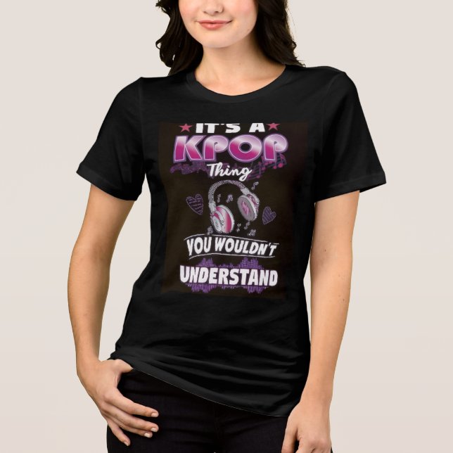 K-Pop Damen  Tri-Blend Shirt (Vorderseite)