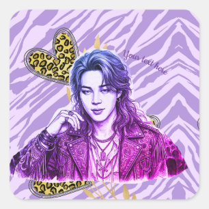 K-Pop editierbarer Icon-Stil Quadratischer Aufkleber