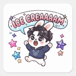 K-Pop Eis Stray Rabbit Fandom Insiderwitz Quadratischer Aufkleber