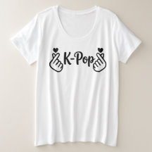 K-Pop Finger Heart Minimalist Grafik T-Shirt
