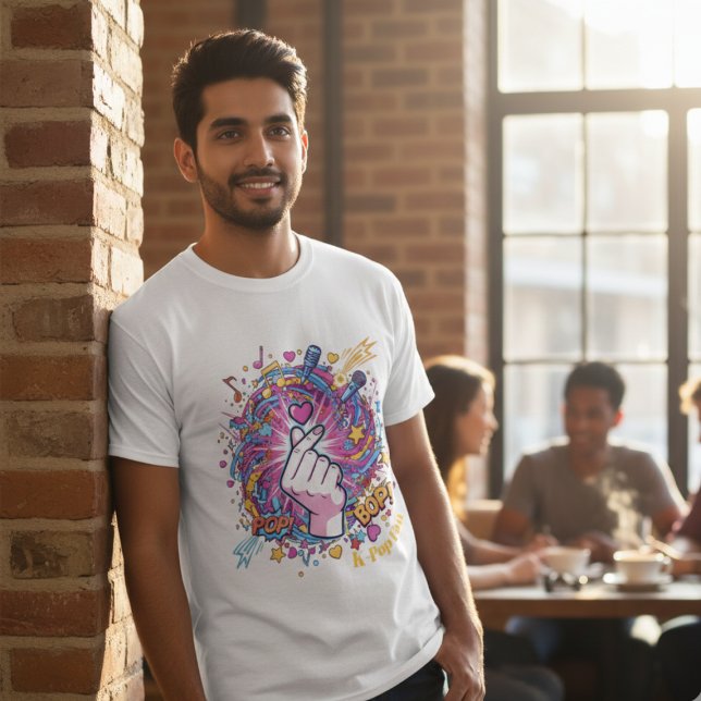 K-Pop Finger Heart Pop Art Design T-Shirt (Von Creator hochgeladen)