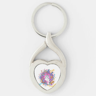 K-Pop Finger Heart Pop Art Design T-Shirt Schlüsselanhänger