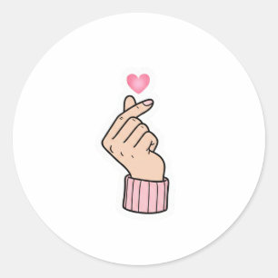 K-Pop Fingerherz - Süßes rosa ästhetisches Sticker