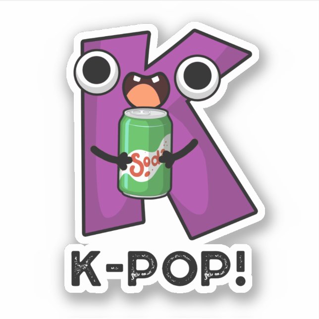 K-Pop Funny Music Soda Pop Pun Aufkleber (Vorderseite)
