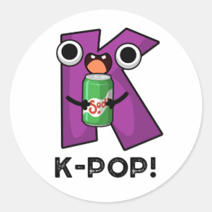 K-Pop Funny Music Soda Pop Pun Runder Aufkleber