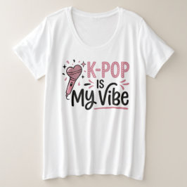 K-POP Is My Vibe Mikrofon Grafik T-Shirt