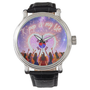 K-Pop ist mein Leben über der Galaxie Armbanduhr