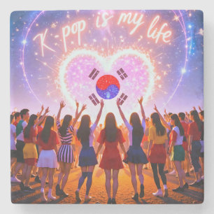 K-Pop ist mein Leben über der Galaxie Steinuntersetzer