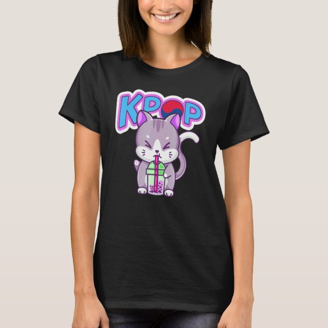 K-Pop-Katze T-Shirt (Vorderseite)