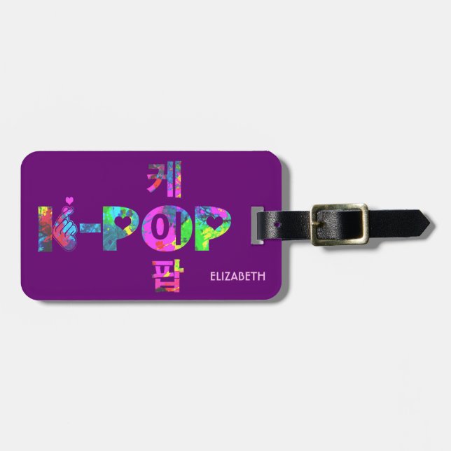 K-Pop Kpop Symbol-Hand und Herz buntes Kpop Gepäckanhänger (Vorderseite horizontal)