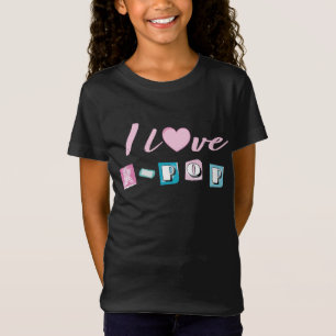 K-Pop Liebe koreanische Musik Fan Black Pink Blau T-Shirt