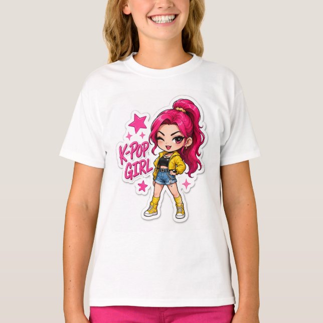 K-Pop Mädchen T-Shirt  (Vorderseite)