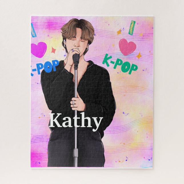 K-Pop Music Fan Boy Band Sängerin Custom Pastel (Vertikal)