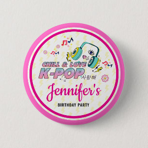 K-Pop Music Star Koreanischer Pop Thema Geburtstag Button