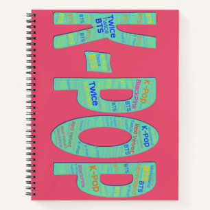 K-Pop Notebook WordArt Kool K Design Notizbuch