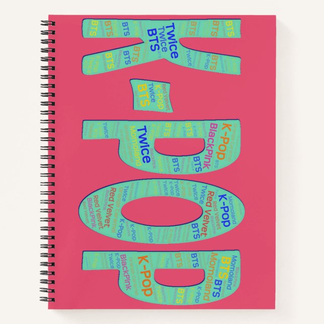 K-Pop Notebook WordArt Kool K Design Notizbuch (Vorderseite)